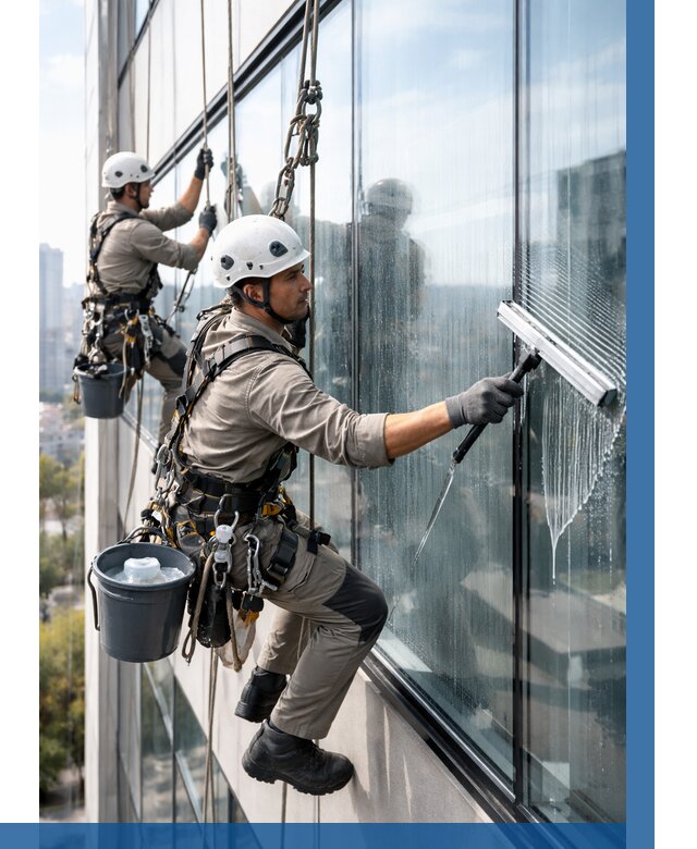 Мойка окон альпинистами в Балакове от 4580 р. | ВЫСОТНИК-Блк