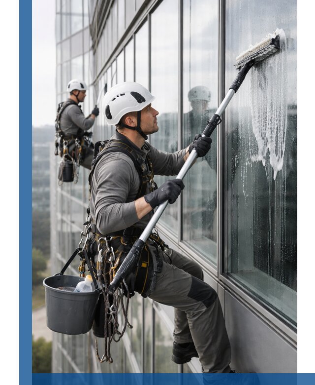 Высотная мойка сплошного остекления с выездом в Балакове