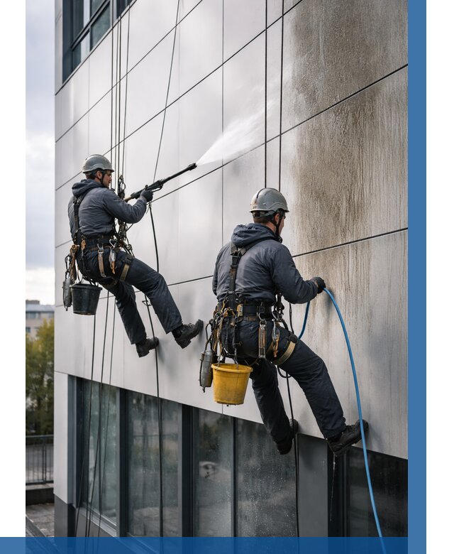 Мойка фасада из композита в Балакове по цене от 305 р. | ВЫСОТНИК-Блк