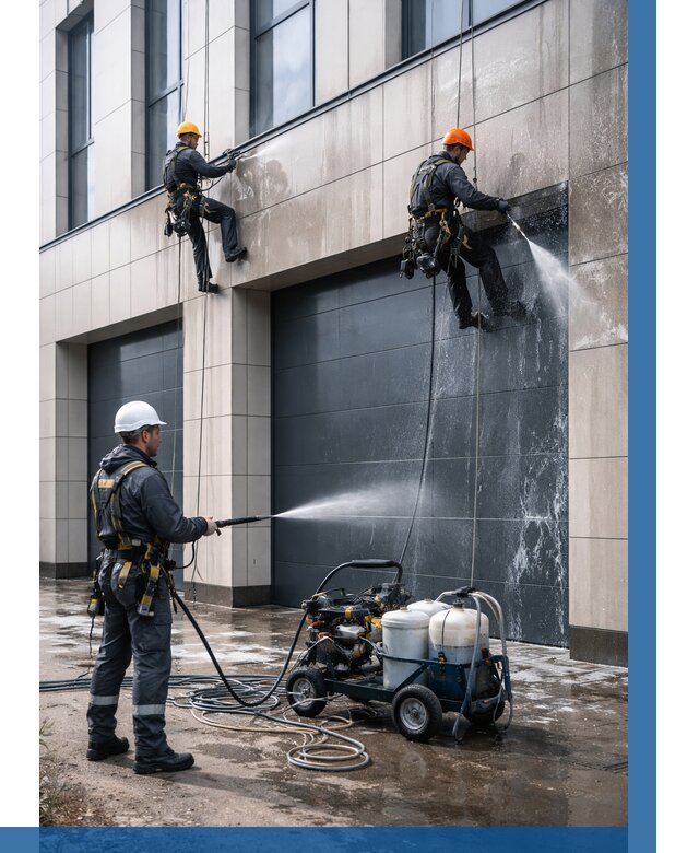 Послестроительная мойка фасада в Балакове от 305 р. | ВЫСОТНИК-Блк