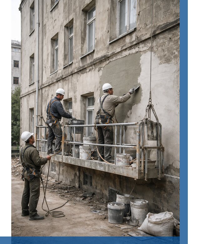 Капитальный ремонт фасада в Балакове от 4274 р. | ВЫСОТНИК-Блк