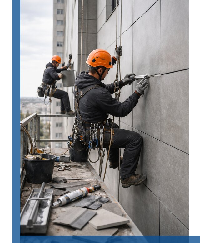 Профессиональный ремонт фасада из керамогранита в Балакове