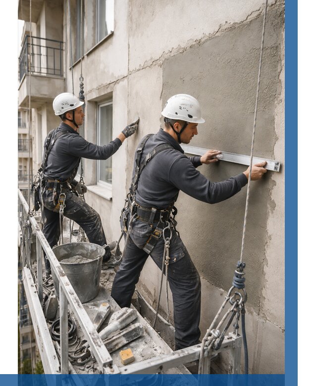 Штукатурка фасада на высоте в Балакове от 916 р. | ВЫСОТНИК-Блк