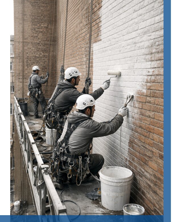 Покраска кирпичного фасада в Балакове от 356 р. | ВЫСОТНИК-Блк