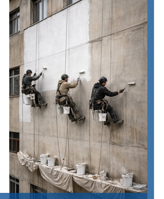 Покраска бетонного фасада в Балакове от 356 р за м2 | ВЫСОТНИК-Блк