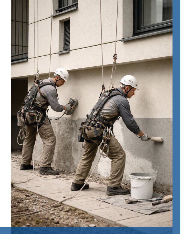 Окраска цоколя здания в Балакове от 458 р. под ключ | ВЫСОТНИК-Блк