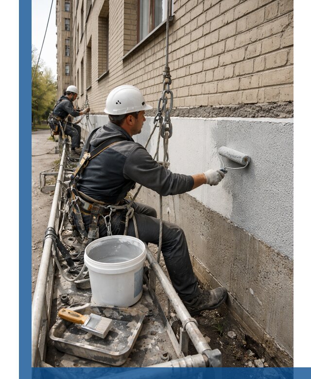 Окраска цоколя здания в Балакове профессионально и надежно