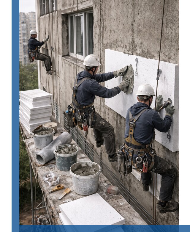 Утепление фасада пенополистиролом в Балакове под ключ