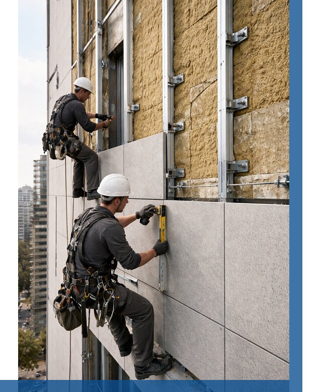 Монтаж вентилируемого фасада в Балакове от 3562 р. | ВЫСОТНИК-Блк