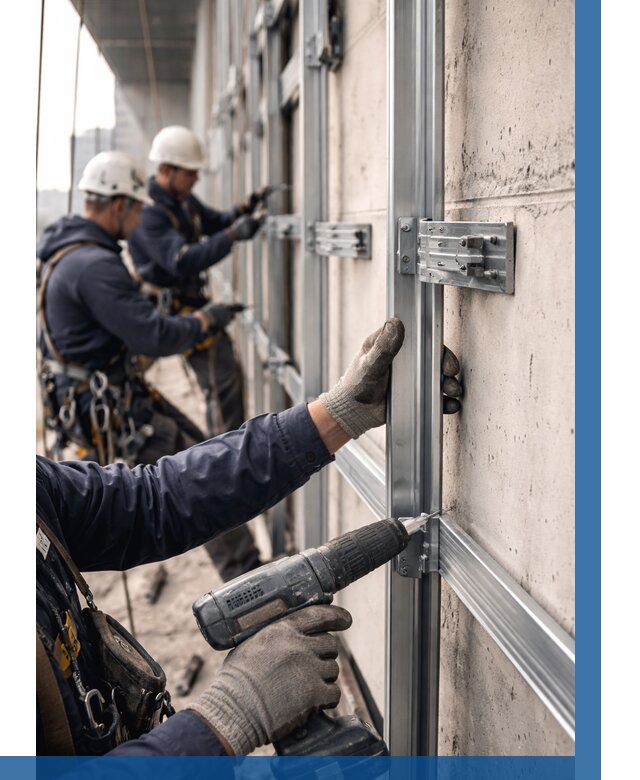 Монтаж подсистемы вентфасада в Балакове от 865 р. | ВЫСОТНИК-Блк