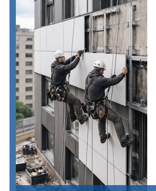 Монтаж композитных панелей фасада в Балакове под ключ