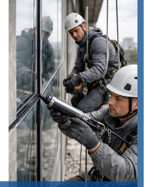 Герметизация витражных швов в Балакове от 662 р. | ВЫСОТНИК-Блк