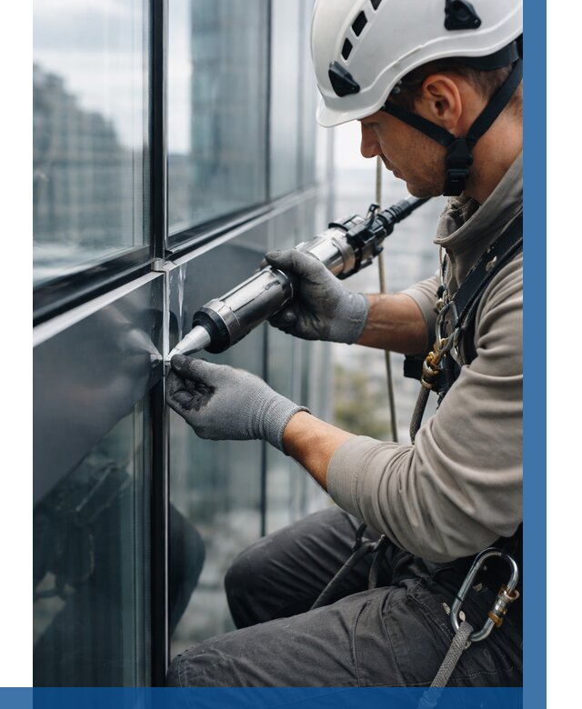 Герметизация стыков витража в Балакове от 1221 р. | ВЫСОТНИК-Блк