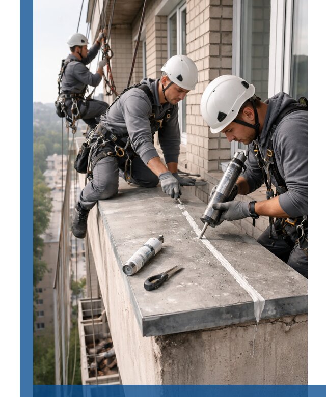 Герметизация балконного козырька в Балакове профессионально