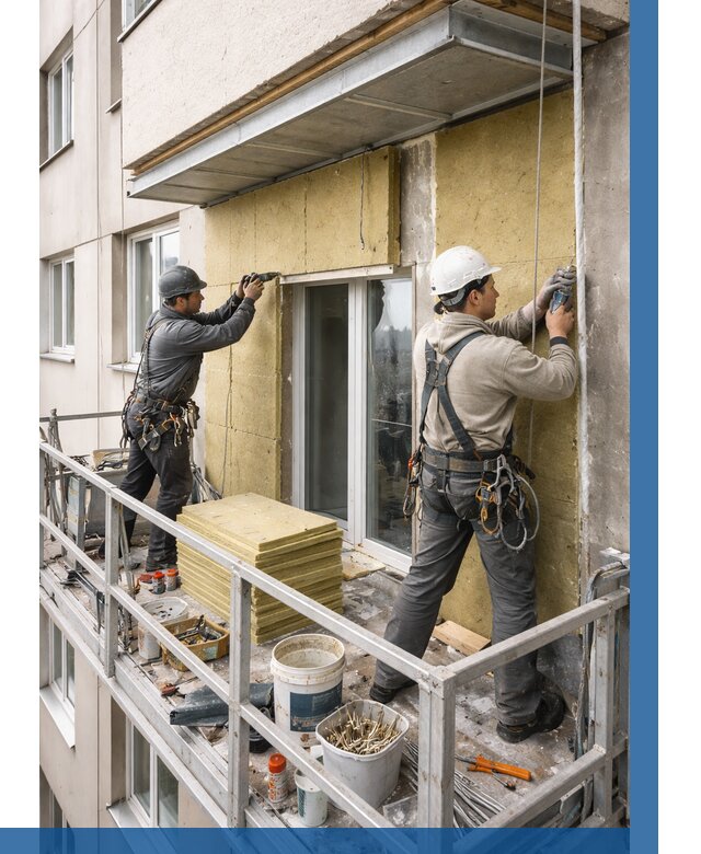 Утепление балкона снаружи в Балакове от 1628 р. под ключ ВЫСОТНИК-Блк