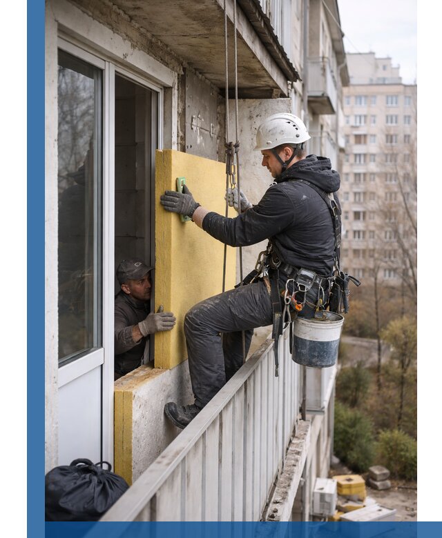 Профессиональное утепление балкона снаружи в Балакове под ключ
