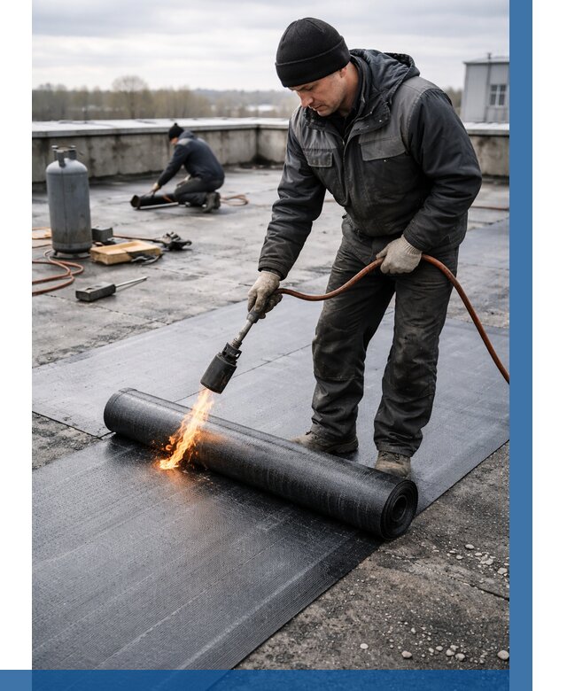 Ремонт наплавляемой кровли в Балакове от 712 р. | ВЫСОТНИК-Блк