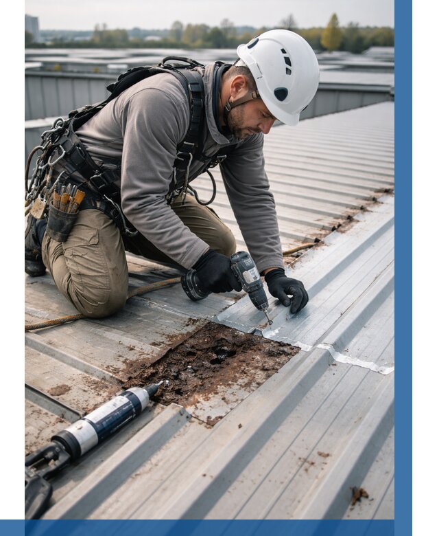 Ремонт профнастила на кровле в Балакове от 712 р. | ВЫСОТНИК-Блк