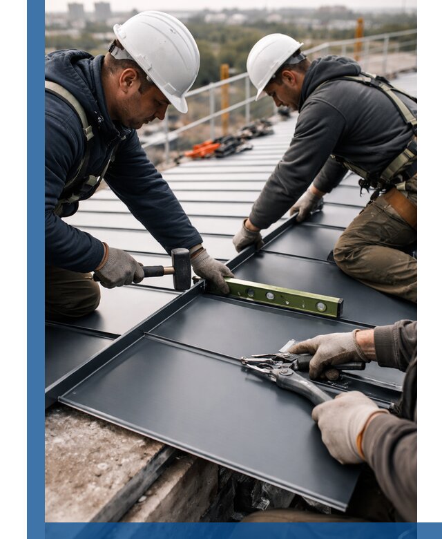 Монтаж фальцевой кровли в Балакове для промышленных зданий