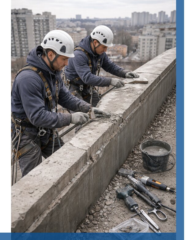 Ремонт парапета на кровле в Балакове от 1527 р. | ВЫСОТНИК-Блк