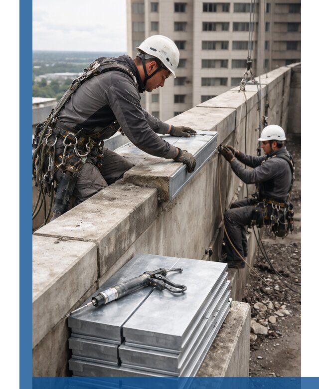 Замена парапетных крышек и установка новых в Балакове