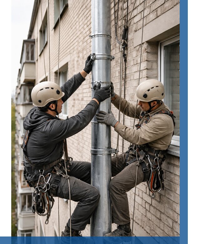 Замена водосточных труб в Балакове от 6615 р. | ВЫСОТНИК-Блк