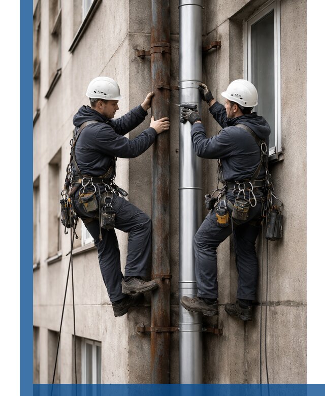 Замена водосточных труб в Балакове: монтаж и демонтаж под ключ