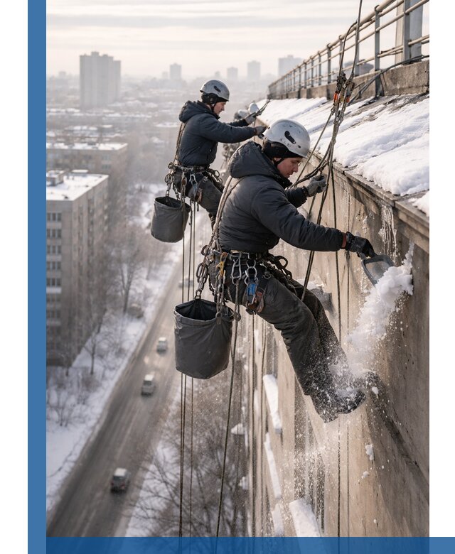 Очистка карнизов от снега в Балакове профессионально и безопасно