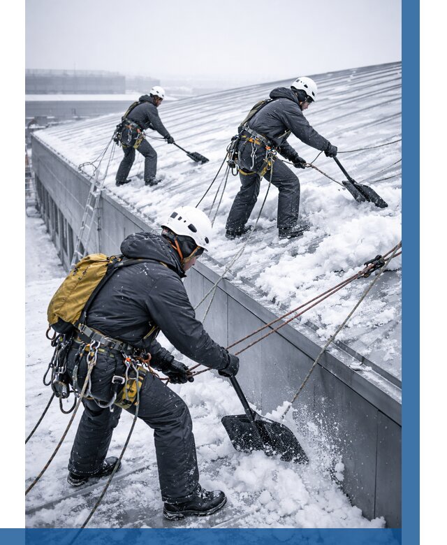 Очистка навесов от снега в Балакове от 4580 р. | ВЫСОТНИК-Блк