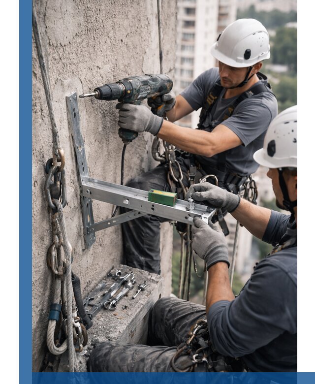 Установка кронштейнов кондиционера и крепежа в Балакове