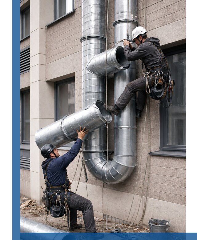 Монтаж фасадных воздуховодов в Балакове с герметизацией и крепежом