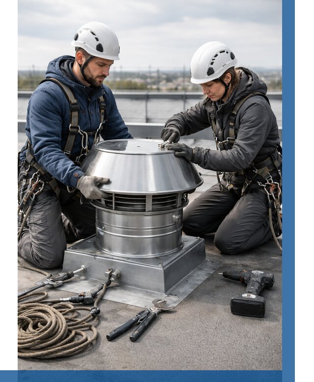 Установка дефлекторов на кровле в Балакове от 4580 р. | ВЫСОТНИК-Блк