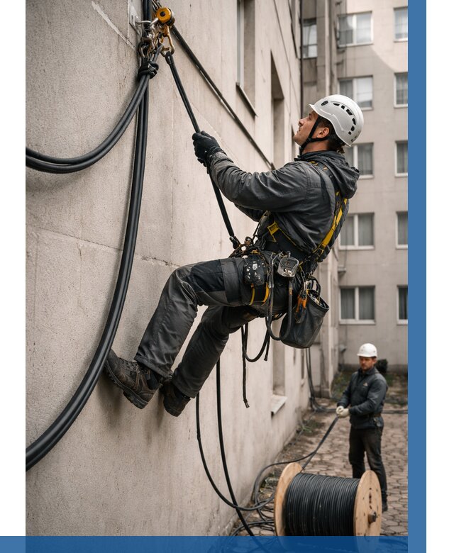 Протяжка кабеля питания на высоте в Балакове от 458 р. | ВЫСОТНИК-Блк