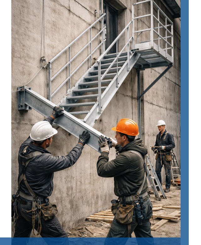 Монтаж металлических лестниц в Балакове от 15266 р. | ВЫСОТНИК-Блк