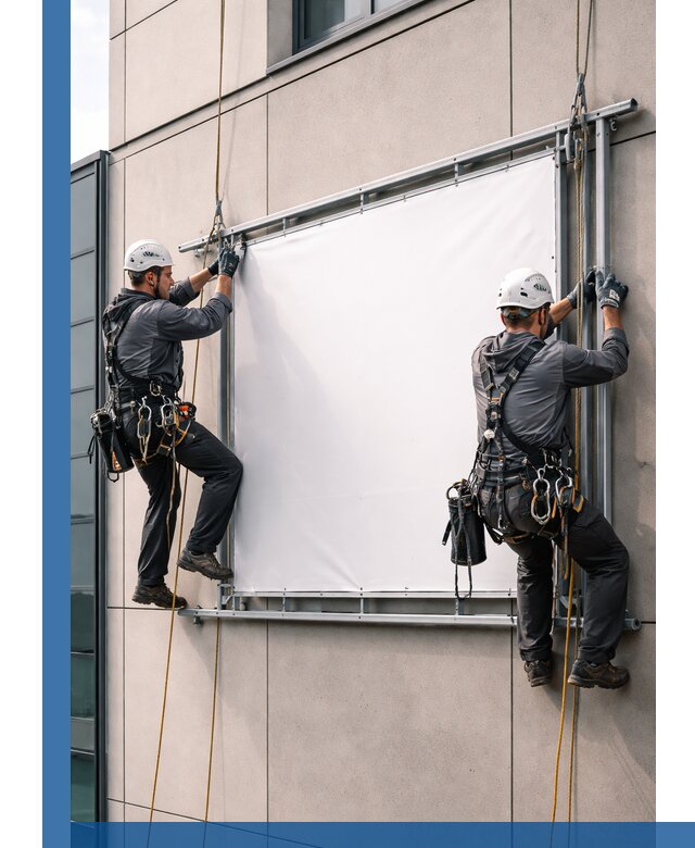 Монтаж наружной рекламной вывески в Балакове под ключ
