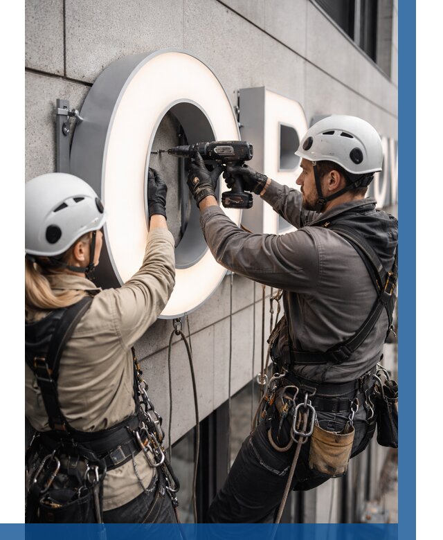 Монтаж световых букв в Балакове от 3053 р. под ключ ВЫСОТНИК-Блк