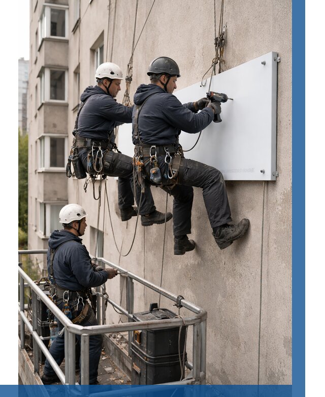 Монтаж табличек и указателей в Балакове от 3562 р. | ВЫСОТНИК-Блк