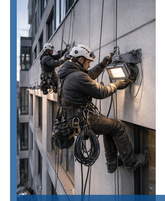 Монтаж фасадного освещения в Балакове установка и подключение