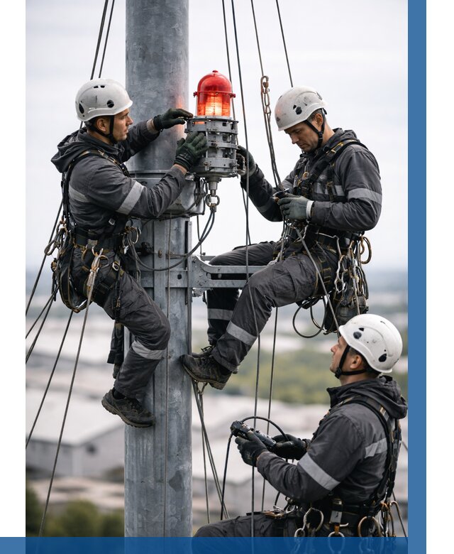 Монтаж заградительных огней в Балакове от 8650 р. | ВЫСОТНИК-Блк