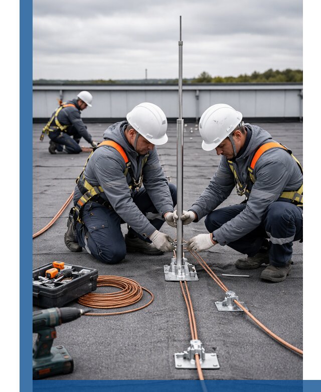 Монтаж молниезащиты на кровле в Балакове под ключ с гарантией