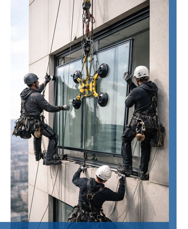 Монтаж стеклопакетов на высоте в Балакове от 3257 р. | ВЫСОТНИК-Блк