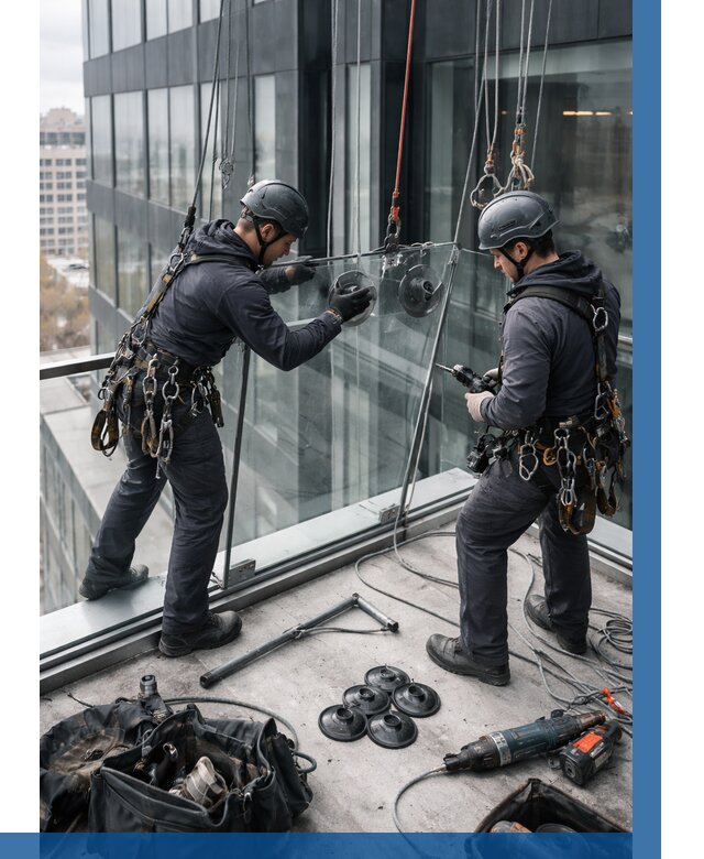 Монтаж стеклянных ограждений в Балакове от 2544 р. | ВЫСОТНИК-Блк