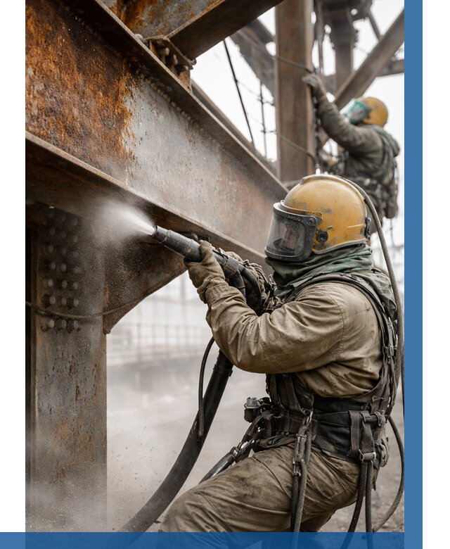 Пескоструйная очистка металлоконструкций в Балакове по 611 р.  ВЫСОТНИК-Блк