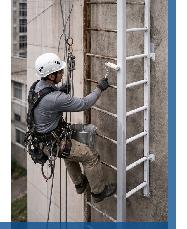 Покраска пожарных лестниц в Балакове от 4580 р. | ВЫСОТНИК-Блк