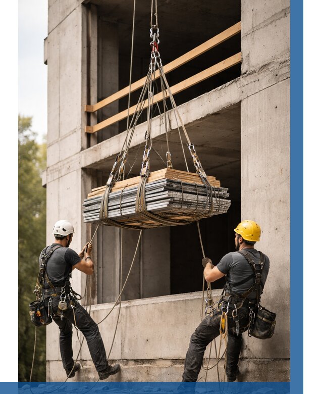 Подъем материала на этаж веревками в Балакове от 1527 р. | ВЫСОТНИК-Блк