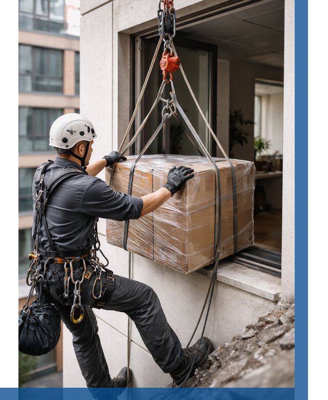 Подъем груза через окно в Балакове от 4580 р. | ВЫСОТНИК-Блк