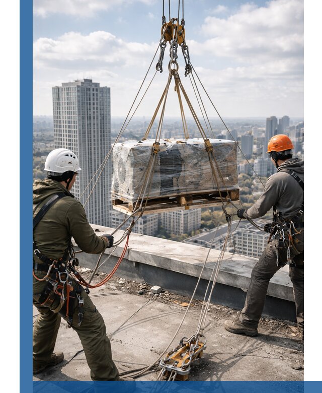 Подъем и монтаж крупногабаритных грузов на крышу в Балакове