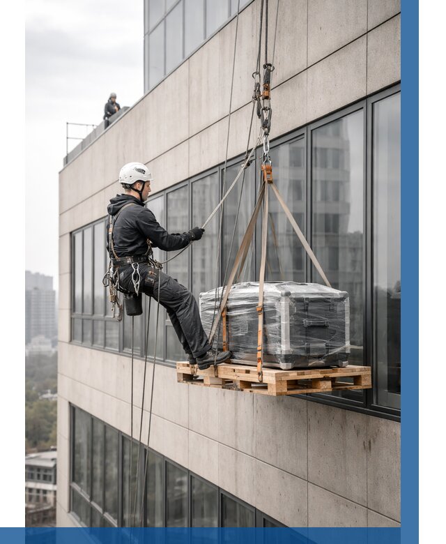 Спуск груза по фасаду в Балакове от 3562 р. | ВЫСОТНИК-Блк