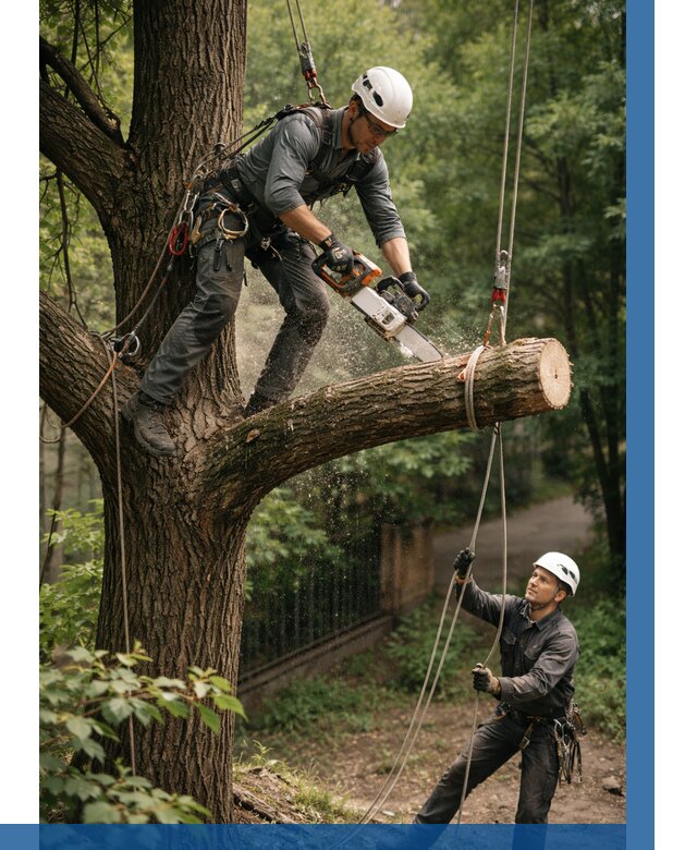 Спил деревьев альпинистами в Балакове от 8142 р. | ВЫСОТНИК-Блк