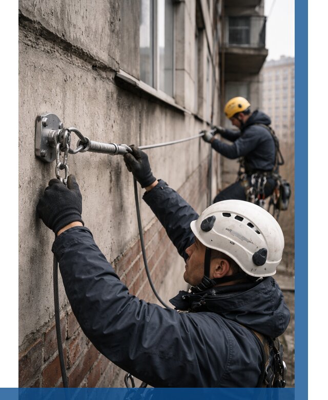 Монтаж анкерных линий в Балакове от 3053 р. | ВЫСОТНИК-Блк